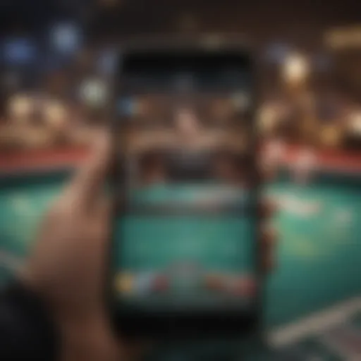 Elegant mobile interface displaying blackjack game