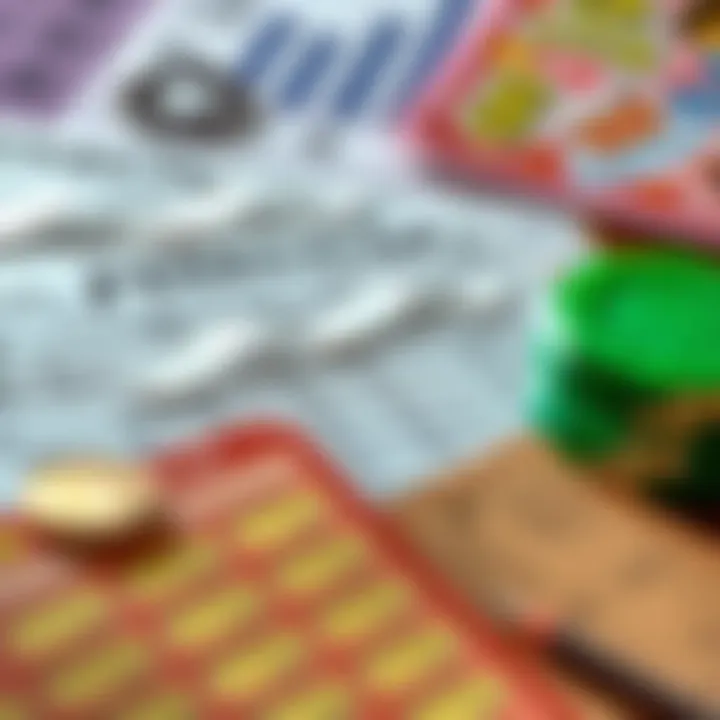 An organized budget plan next to scratch-off tickets.