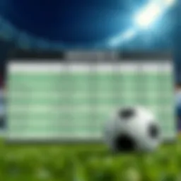 Soccer betting chart displaying various betting types