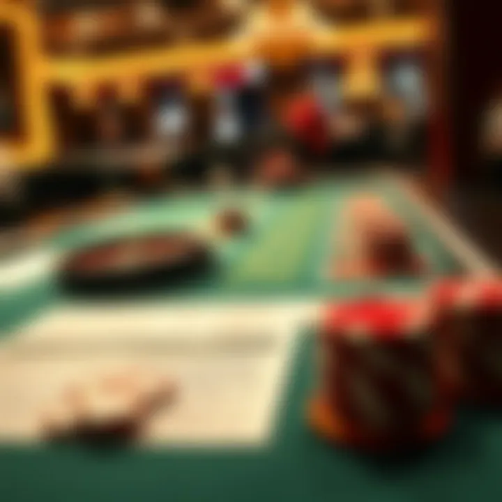 An overview of various casino game rules displayed on a table