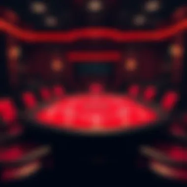 A strategic poker table showcasing an intense game atmosphere