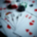 A detailed layout of various poker cards showcasing different suits and values