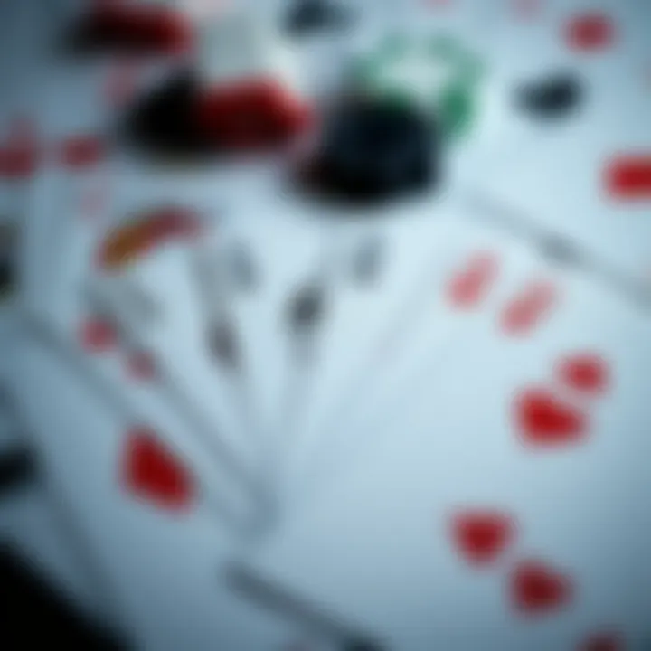 A detailed layout of various poker cards showcasing different suits and values
