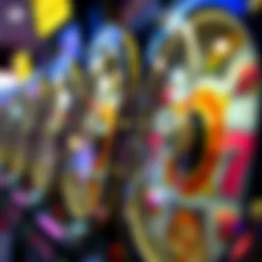 Close-up of spinning slot reels