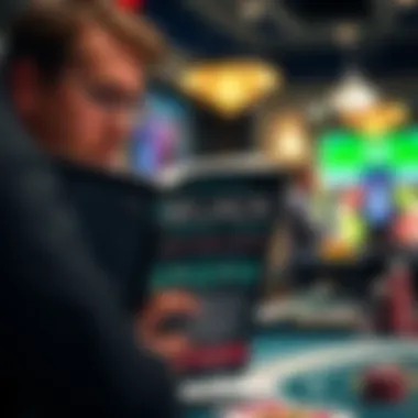 Reading a Blackjack Strategy Manual Person reading a blackjack strategy manual