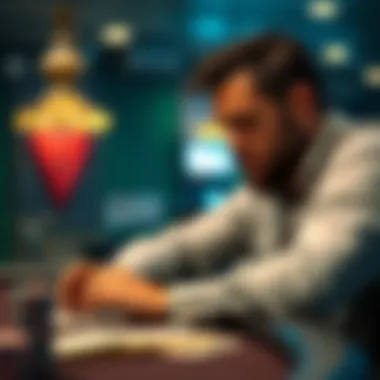 Player Analyzing Blackjack Strategies A player analyzing blackjack strategies