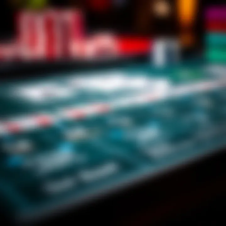 Close-up of a strategy chart for blackjack
