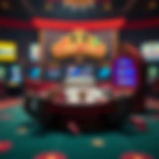 Illustration showcasing a variety of casino theme games