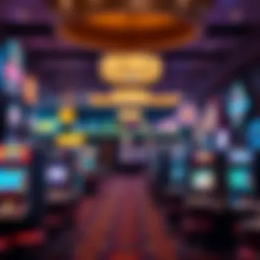 Interior of a bustling casino showcasing gaming options