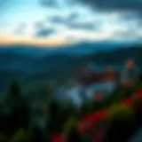 A panoramic view of a casino nestled in the lush Pocono Mountains