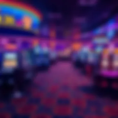 A vibrant gaming floor showcasing a variety of slot machines and tables