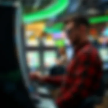 A player engaging with Clover Link Slots in a casino environment