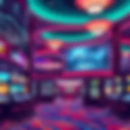 A vibrant illustration of a Colorado online casino lobby showcasing various games and promotions.