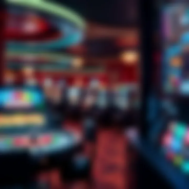 Virtual casino environment showcasing various game options