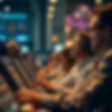 An engaging depiction of players enjoying free spins on their devices