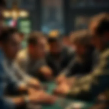 Diverse players engaging in an intense poker match