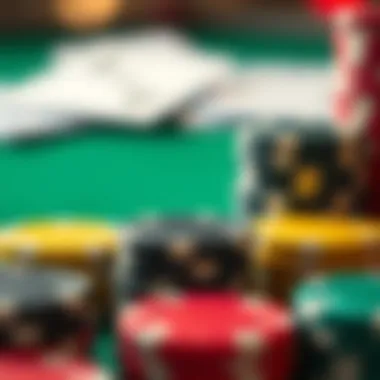 A close-up of poker chips representing various strategies