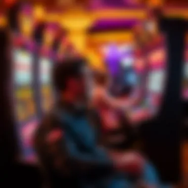 Exciting Slot Machine Gameplay Gamer enjoying a slot machine experience