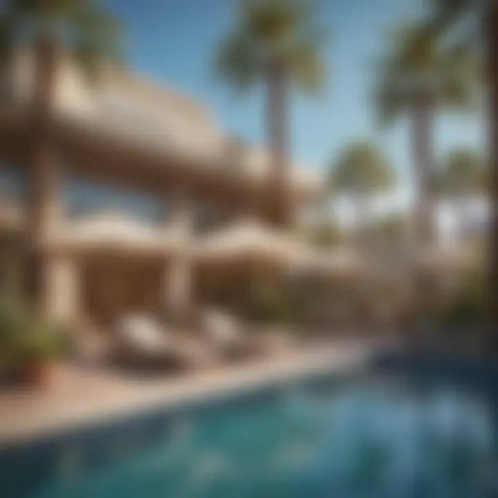 Relaxing pool area at a Las Vegas hotel