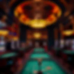 Luxurious casino interior showcasing gaming tables and vibrant atmosphere