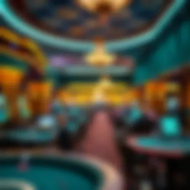 Luxurious casino interior showcasing gaming tables