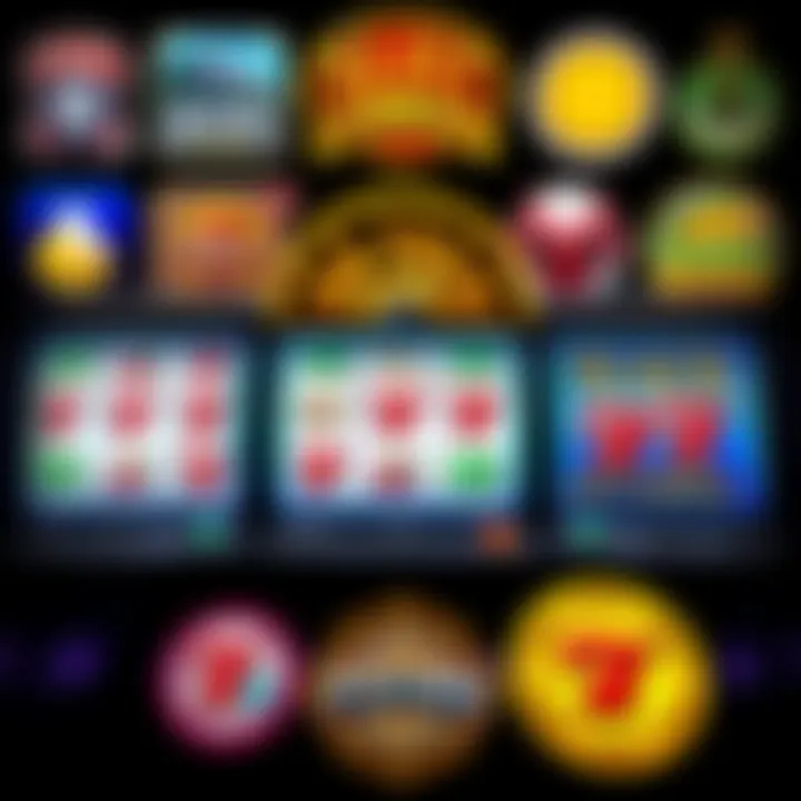 A collage of popular slot machine app logos