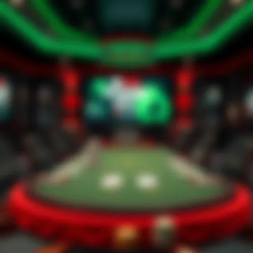 Virtual poker table showcasing penny poker setup