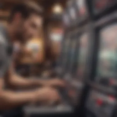 A close-up of a player making decisions within a poker machine app.