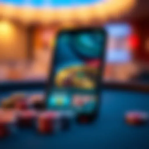 A sleek interface of an iPhone casino app showcasing various games.