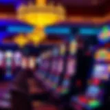 A vibrant array of slot machines with bright lights and enticing themes at Wind Creek Wetumpka.