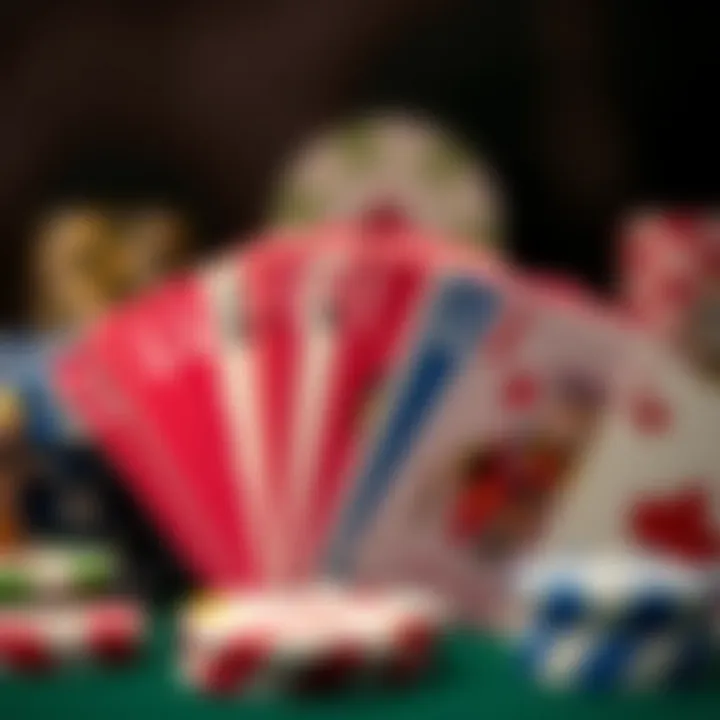 Colorful playing cards displayed in a fan formation