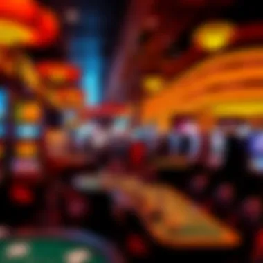 Vibrant Atmosphere of Boston Casinos Interior of a bustling casino with gaming tables