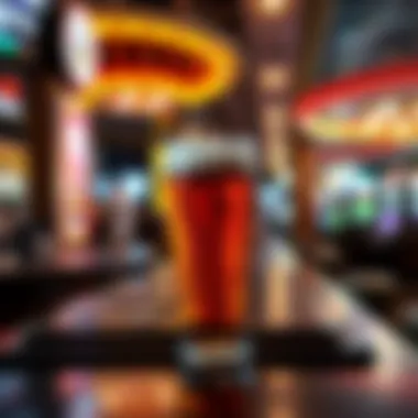 A bar area within a casino showcasing local craft beers