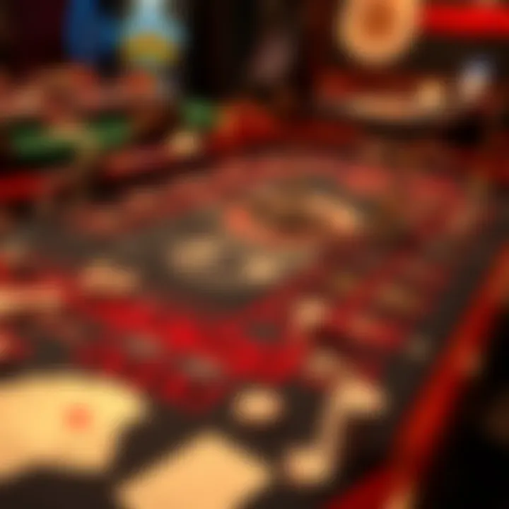 An intricate layout of a casino table showcasing various game options