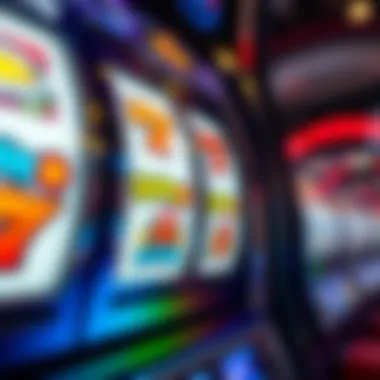 Close-up of a spinning slot reel with colorful symbols