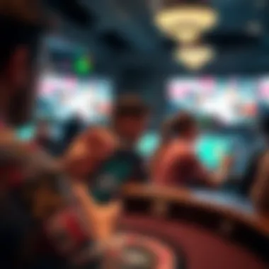 A dynamic scene of players engaging in a live dealer game from their devices.