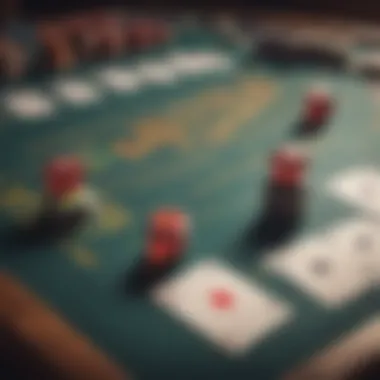 Elegant gaming table with cards and chips