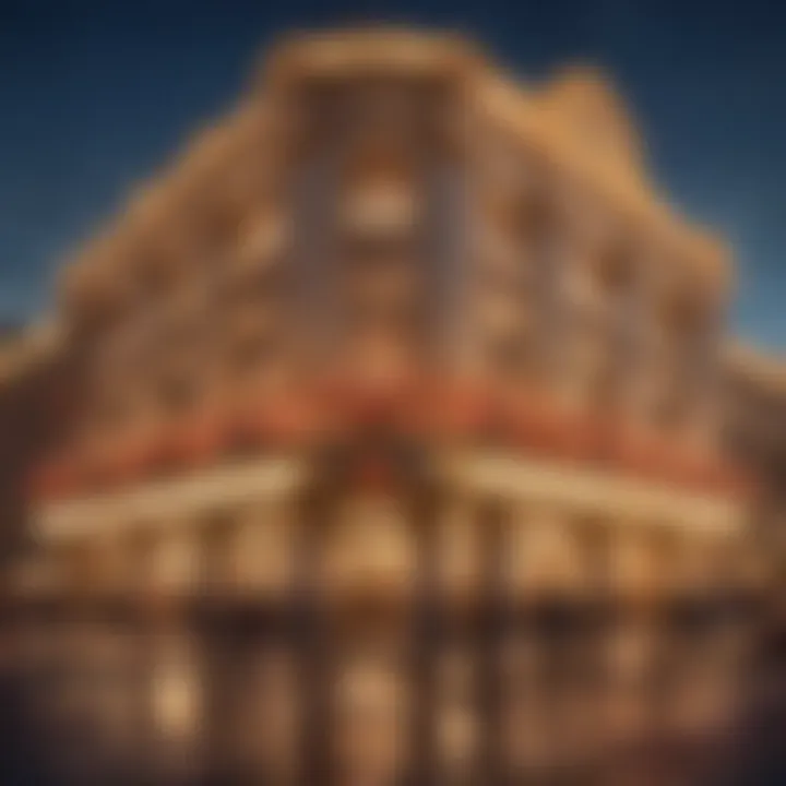 Glistening facade of a luxury casino