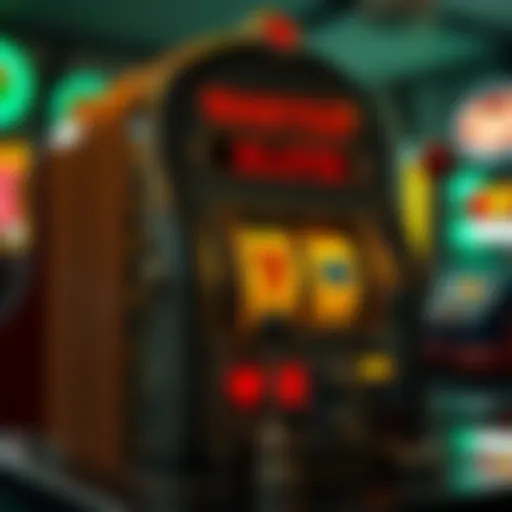 A vintage slot machine showcasing classic symbols and lever