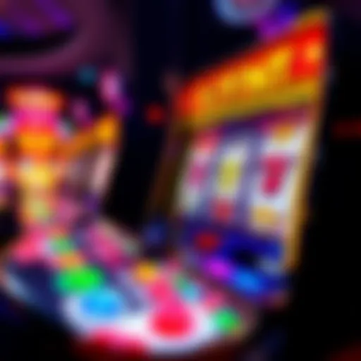 Vibrant slot machine interface showcasing symbols and animations