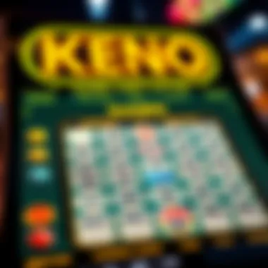 Gameplay mechanics of Keno on a digital interface