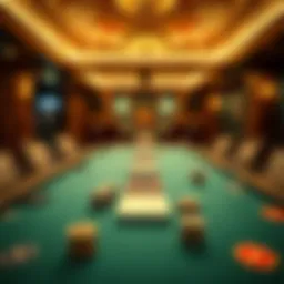Luxurious poker table setting at the River Casino