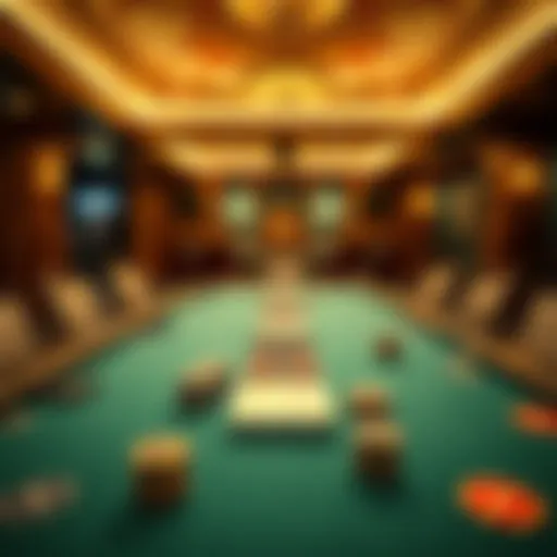 Luxurious poker table setting at the River Casino