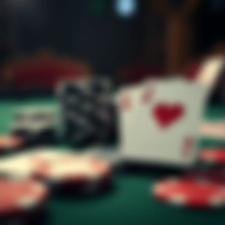 Poker chips and cards representing the game