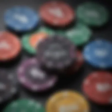 Customized poker chips featuring personalized logos and colors