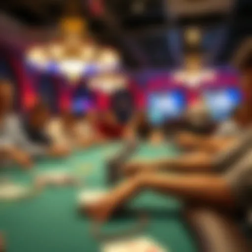 A vibrant poker table during a tournament in New Jersey
