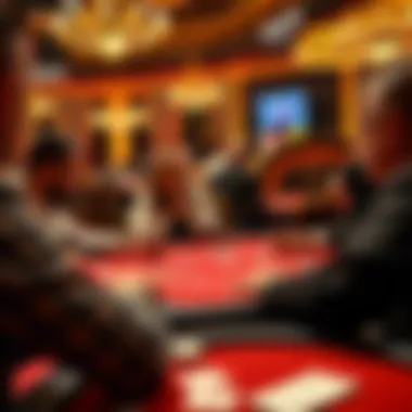 Thrilling Blackjack Game Dynamic scene of players engaging in a thrilling game of blackjack