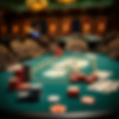 Poker Table Setup A beautifully arranged poker table with cards and chips