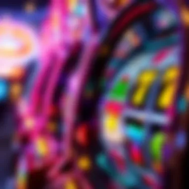 Vibrant Slot Machine Close-up view of a vibrant slot machine featuring colorful symbols