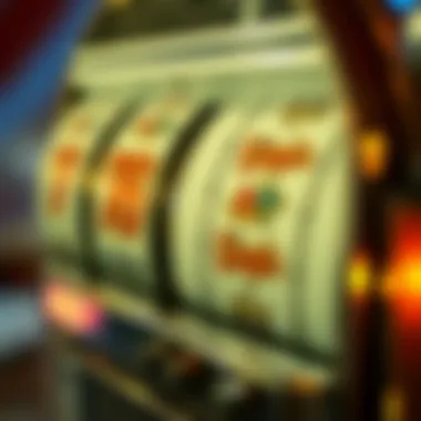 Close-Up of Reels in a Vintage Slot Machine Close-up of vintage slot machine reels